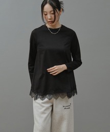 レースヘムロングTシャツ