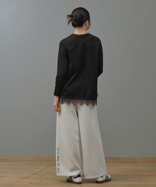 Nunc.(ヌンク)の「レースヘムロングTシャツ(Tシャツ/カットソー・レディース・オフホワイト/ブラック・FREE)」の13枚目の写真