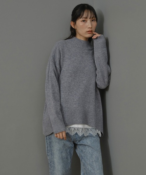 Nunc.(ヌンク)の「レースヘムロングTシャツ(Tシャツ/カットソー・レディース・オフホワイト/ブラック・FREE)」の7枚目の写真