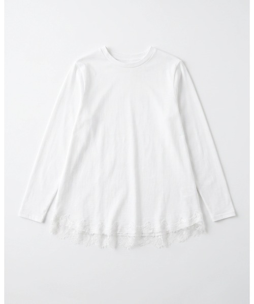 Nunc.(ヌンク)の「レースヘムロングTシャツ(Tシャツ/カットソー・レディース・オフホワイト/ブラック・FREE)」の19枚目の写真