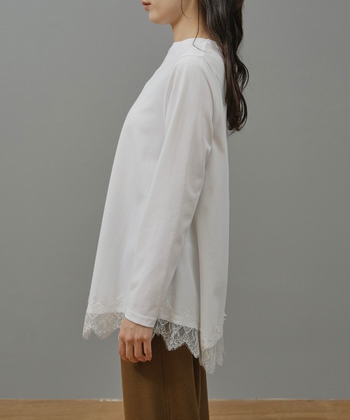 Nunc.(ヌンク)の「レースヘムロングTシャツ(Tシャツ/カットソー・レディース・オフホワイト/ブラック・FREE)」の18枚目の写真