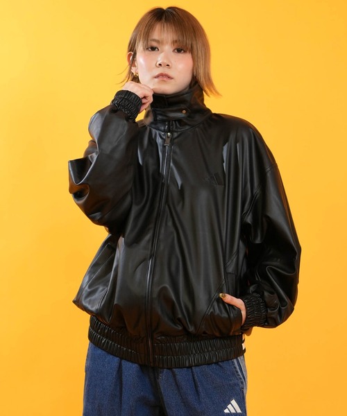 adidas(アディダス)の「adidas/アディダス アウター スタジアム フェイクレザー ルーズフィット ジャケット HI844(その他アウター・レディース・ダークブラウン/ブラック・L/S/XL/M)」の15枚目の写真