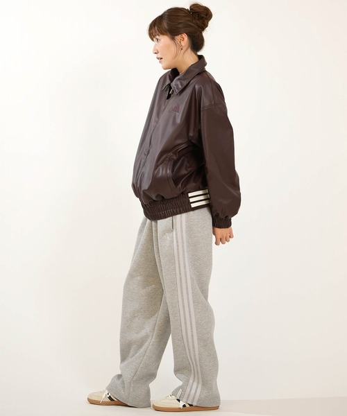 adidas(アディダス)の「adidas/アディダス アウター スタジアム フェイクレザー ルーズフィット ジャケット HI844(その他アウター・レディース・ダークブラウン/ブラック・L/S/XL/M)」の6枚目の写真
