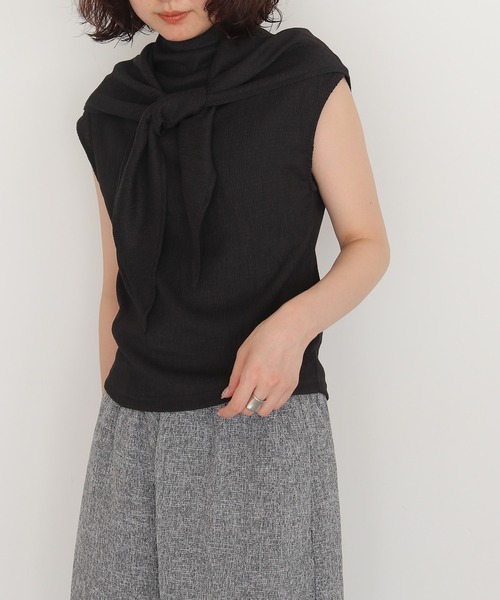 cheriella(シェリエラ)の「【cheriella】楊柳スカーフノースリーブブラウス CREPE SCARF SLEEVELESS BLOUSE(Tシャツ/カットソー・レディース・ブラック/ブラウン/アイボリー・FREE)」の11枚目の写真