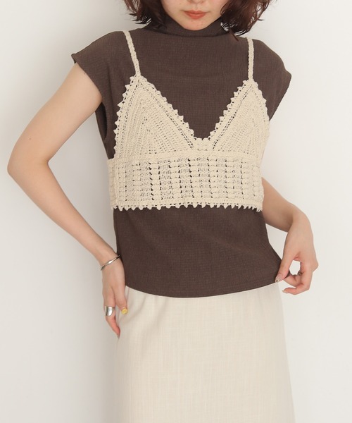 cheriella(シェリエラ)の「【cheriella】楊柳スカーフノースリーブブラウス CREPE SCARF SLEEVELESS BLOUSE(Tシャツ/カットソー・レディース・ブラック/ブラウン/アイボリー・FREE)」の6枚目の写真