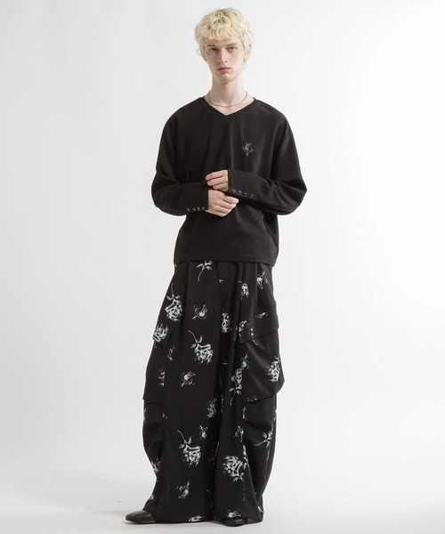 HARE（ハレ）の「【郷祥×HARE】VネックバックプリントカットLS(HARE)（Tシャツ/カットソー・メンズ・グレー/ブラック・FREE）」の14枚目の写真