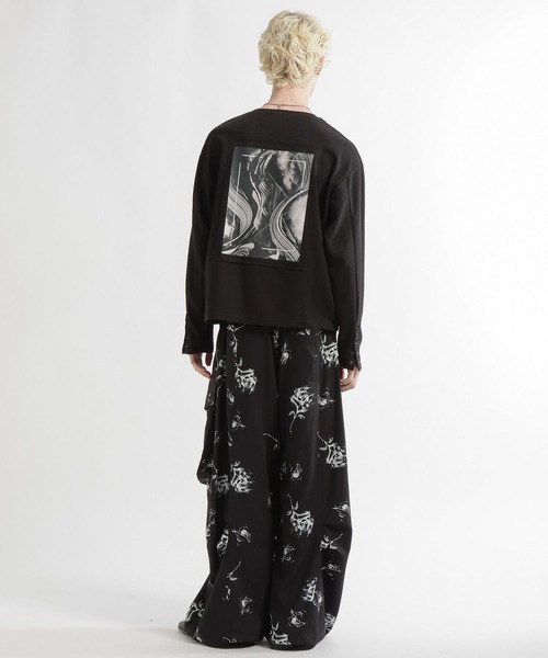 HARE（ハレ）の「【郷祥×HARE】VネックバックプリントカットLS(HARE)（Tシャツ/カットソー・メンズ・グレー/ブラック・FREE）」の12枚目の写真