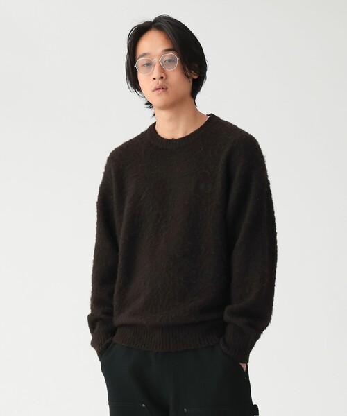 FRED PERRY(フレッドペリー)の「【別注】FRED PERRY / フラッフィーニット 26FW(ニット/セーター・メンズ・ブラウン/ブラック/パープル・MEDIUM/SMALL/X-LARGE/LARGE)」の1枚目の写真