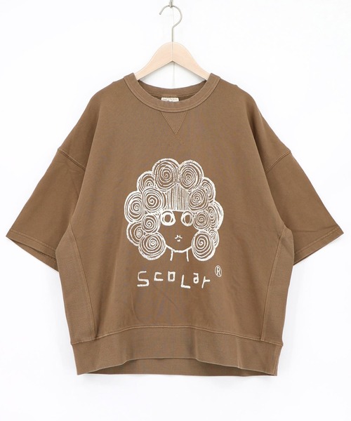 ScoLar(スカラー)の「ScoLar(スカラー) スカラーちゃん ピグメント染めプルオーバー(Tシャツ/カットソー・レディース・ネイビー/チャコールグレー/ブラウン・MEDIUM)」の6枚目の写真