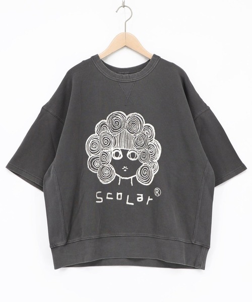 ScoLar(スカラー)の「ScoLar(スカラー) スカラーちゃん ピグメント染めプルオーバー(Tシャツ/カットソー・レディース・ネイビー/チャコールグレー/ブラウン・MEDIUM)」の8枚目の写真