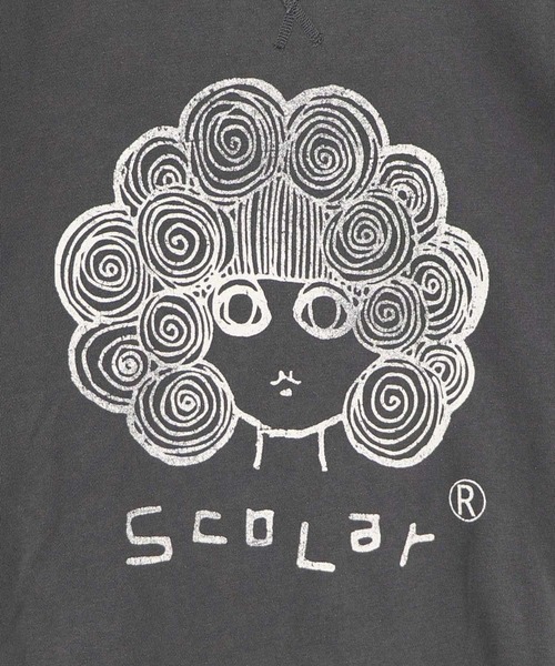 ScoLar(スカラー)の「ScoLar(スカラー) スカラーちゃん ピグメント染めプルオーバー(Tシャツ/カットソー・レディース・ネイビー/チャコールグレー/ブラウン・MEDIUM)」の9枚目の写真