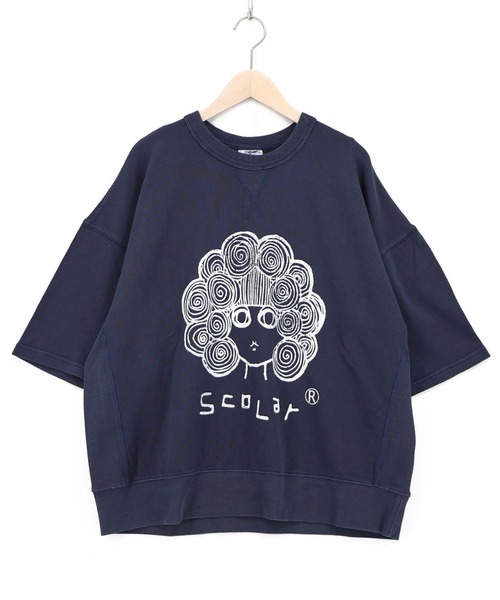 ScoLar(スカラー)の「ScoLar(スカラー) スカラーちゃん ピグメント染めプルオーバー(Tシャツ/カットソー・レディース・ネイビー/チャコールグレー/ブラウン・MEDIUM)」の14枚目の写真