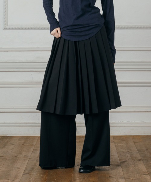 CREDONA(クレドナ)の「PLEATED MIDI SKIRT/プリーツミディスカート(スカート・レディース・グレー/ブラック・FREE)」の2枚目の写真