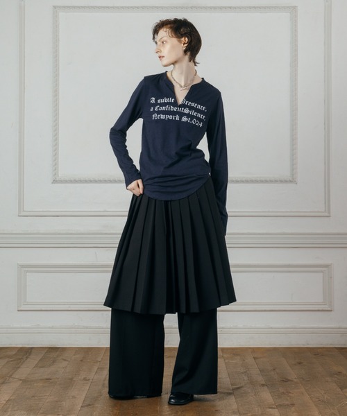 CREDONA(クレドナ)の「PLEATED MIDI SKIRT/プリーツミディスカート(スカート・レディース・グレー/ブラック・FREE)」の4枚目の写真