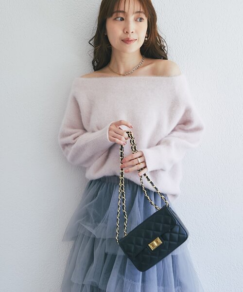 La boutique BonBon(ラブティックボンボン)の「【オウレンティ】キルティングチェーンバッグ(ショルダーバッグ・レディース・チャコールグレー/ブラック・FREE)」の15枚目の写真