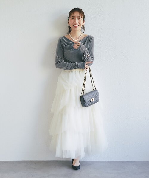 La boutique BonBon(ラブティックボンボン)の「【オウレンティ】キルティングチェーンバッグ(ショルダーバッグ・レディース・チャコールグレー/ブラック・FREE)」の7枚目の写真