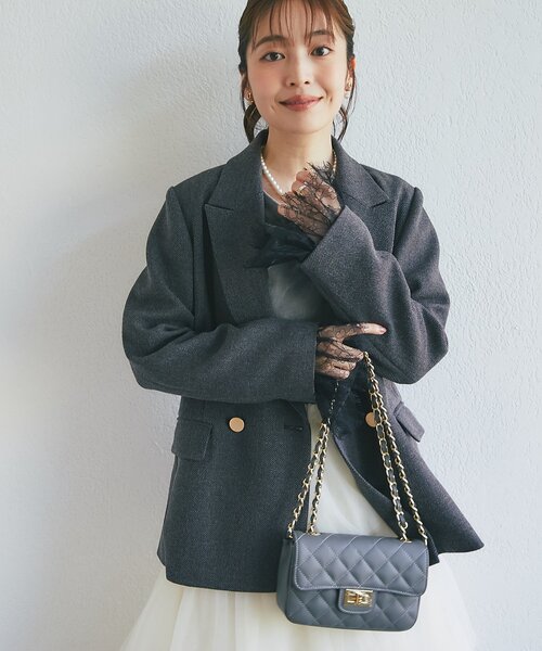 La boutique BonBon(ラブティックボンボン)の「【オウレンティ】キルティングチェーンバッグ(ショルダーバッグ・レディース・チャコールグレー/ブラック・FREE)」の8枚目の写真