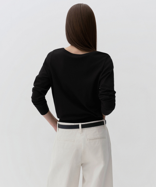 MUSINSA STANDARD WOMAN（ムシンサスタンダードウーマン）の「ウィメンズエッセンシャルスcoopネックニット[ブラック]（ニット/セーター・レディース・その他・X-SMALL/SMALL/MEDIUM/LARGE）」の3枚目の写真