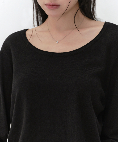 MUSINSA STANDARD WOMAN（ムシンサスタンダードウーマン）の「ウィメンズエッセンシャルスcoopネックニット[ブラック]（ニット/セーター・レディース・その他・X-SMALL/SMALL/MEDIUM/LARGE）」の4枚目の写真