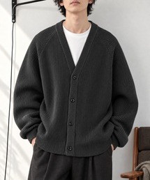 【キマラクニットシリーズ】バルキー ニット ラグラン オーバーサイズ Vネックカーディガン<帯電防止・ウォッシャブル・アンチピリング>