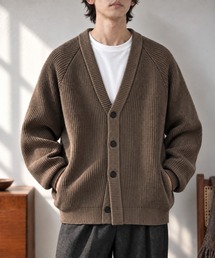 【キマラクニットシリーズ】バルキー ニット ラグラン オーバーサイズ Vネックカーディガン<帯電防止・ウォッシャブル・アンチピリング>