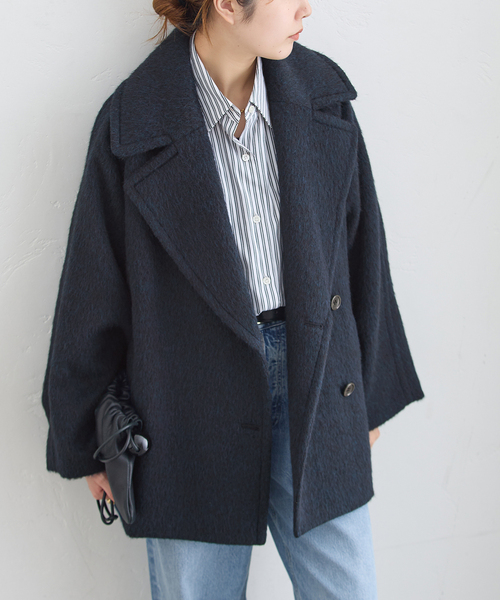 journal standard L'essage(ジャーナルスタンダードレサージュ)の「BALLI シャギーダブルコート(その他アウター・レディース・キャメル/ネイビー/カーキ・36/38)」の3枚目の写真