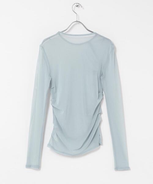 THE GOODLAND MARKET(ザグッドランドマーケット)の「cwtch SHEER RANDOM TUCK LONG TEE(Tシャツ/カットソー・レディース・ブラック/ライトブルー/ホワイト・FREE)」の8枚目の写真