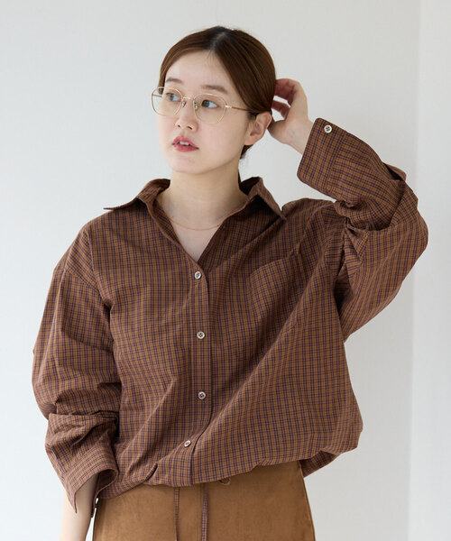 IENA(イエナ)の「オーガニックコットンドロストシャツ(シャツ/ブラウス・レディース・ブラウン/ホワイト/チャコールグレー・FREE)」の17枚目の写真