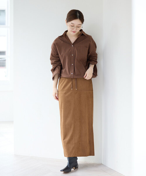 IENA(イエナ)の「オーガニックコットンドロストシャツ(シャツ/ブラウス・レディース・ブラウン/ホワイト/チャコールグレー・FREE)」の18枚目の写真