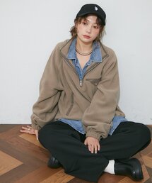 フリースハーフZIPプルオーバー