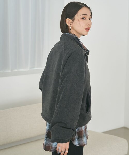 Remind me and forever(リマインドミーアンドフォーエバー)の「フリースハーフZIPプルオーバー(その他アウター・レディース・ブラウン/ネイビー/ベージュ/チャコールグレー・FREE)」の18枚目の写真