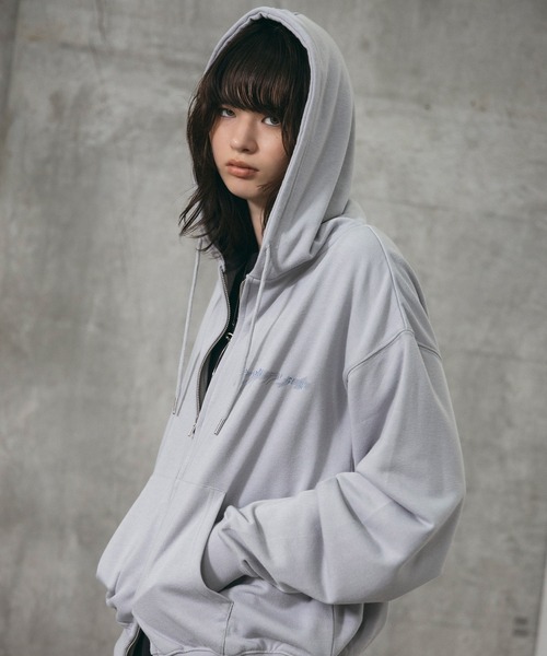 Confirm(コンファーム)の「『Confirm』 Logo Embroidery FullZIP Hoodie / 『Confirm』ロゴ刺繍フルジップパーカー ダブルジップ メンズ レディース ユニセックス(パーカー・メンズ・スカイブルー/チャコールグレー/ブラック・M/L/S)」の3枚目の写真