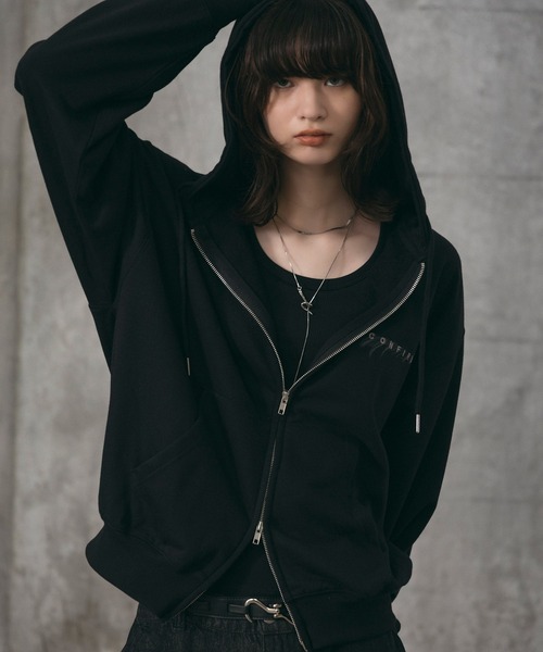 Confirm(コンファーム)の「『Confirm』 Logo Embroidery FullZIP Hoodie / 『Confirm』ロゴ刺繍フルジップパーカー ダブルジップ メンズ レディース ユニセックス(パーカー・メンズ・スカイブルー/チャコールグレー/ブラック・M/L/S)」の1枚目の写真