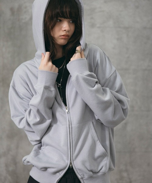 Confirm(コンファーム)の「『Confirm』 Logo Embroidery FullZIP Hoodie / 『Confirm』ロゴ刺繍フルジップパーカー ダブルジップ メンズ レディース ユニセックス(パーカー・メンズ・スカイブルー/チャコールグレー/ブラック・M/L/S)」の7枚目の写真