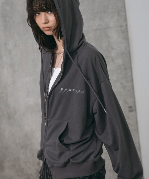 Confirm(コンファーム)の「『Confirm』 Logo Embroidery FullZIP Hoodie / 『Confirm』ロゴ刺繍フルジップパーカー ダブルジップ メンズ レディース ユニセックス(パーカー・メンズ・スカイブルー/チャコールグレー/ブラック・M/L/S)」の18枚目の写真