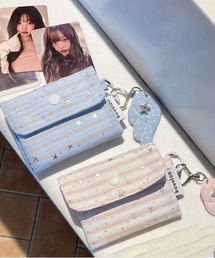 FREE STYLISTS（フリー スタイリスト）の「ボーダー×スター柄 ウイングチャーム付き 二つ折り コンパクト 財布 カードケース（財布）」