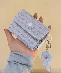 FREE STYLISTS（フリー スタイリスト）の「ボーダー×スター柄 ウイングチャーム付き 二つ折り コンパクト 財布 カードケース（財布）」