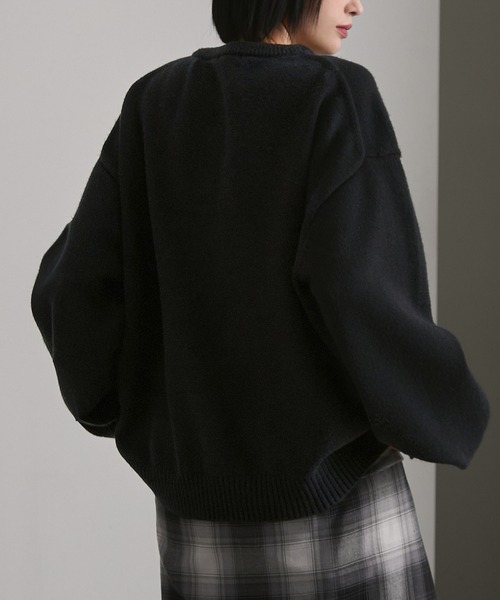cussil(クシル)の「【cussil/クシル】ハイファンクショナルニット ワイドバルーンスリーブ ルーズヘンリーネックセーター(ニット/セーター・メンズ・ブラック/ワイン/チャコールグレー・S/L/M)」の21枚目の写真