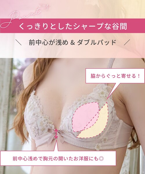 Risa Magli(リサマリ)の「ストロ ブラジャー (B-C) <リサマリミラクル谷間ブラ>(ブラジャー・レディース・アイボリー/ベビーピンク/ライトグレー・B65/C65/C70/C75/B75/B70)」の20枚目の写真