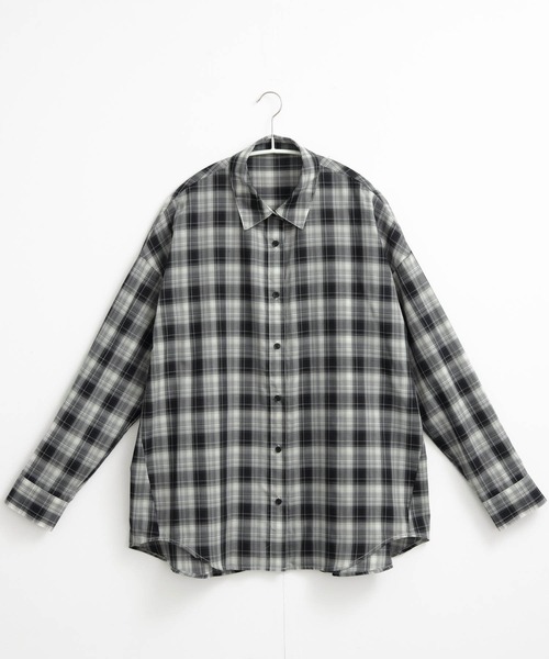 for/c(フォーシー)の「キュプラ混エアリーチェックシャツ【サスティナブル】(シャツ/ブラウス・レディース・ブラック/ブラウン・M/L/LL)」の3枚目の写真