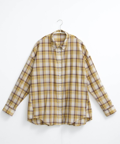 for/c(フォーシー)の「キュプラ混エアリーチェックシャツ【サスティナブル】(シャツ/ブラウス・レディース・ブラック/ブラウン・M/L/LL)」の4枚目の写真