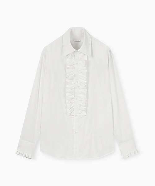 LAD MUSICIAN(ラッドミュージシャン)の「KHADI CALICO FRILL SHIRT(シャツ/ブラウス・メンズ・ブラック/ホワイト・42/46/44)」の2枚目の写真
