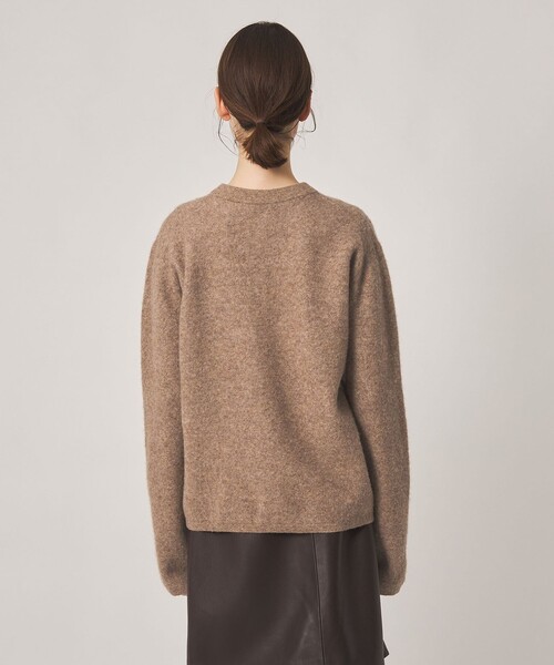 Steven Alan（スティーブンアラン）の「＜Steven Alan＞ウール ナイロン キャメル ミックス ヘンリーネック ニット（ニット/セーター・レディース・ブラック/ブラウン・FREE）」の6枚目の写真