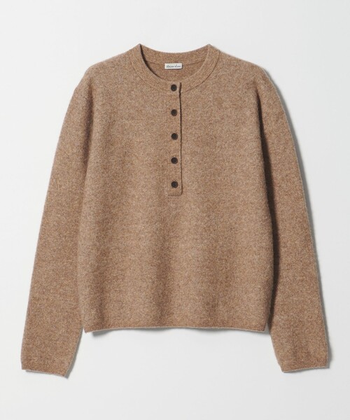 Steven Alan（スティーブンアラン）の「＜Steven Alan＞ウール ナイロン キャメル ミックス ヘンリーネック ニット（ニット/セーター・レディース・ブラック/ブラウン・FREE）」の7枚目の写真