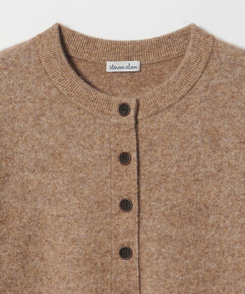Steven Alan（スティーブンアラン）の「＜Steven Alan＞ウール ナイロン キャメル ミックス ヘンリーネック ニット（ニット/セーター・レディース・ブラック/ブラウン・FREE）」の9枚目の写真