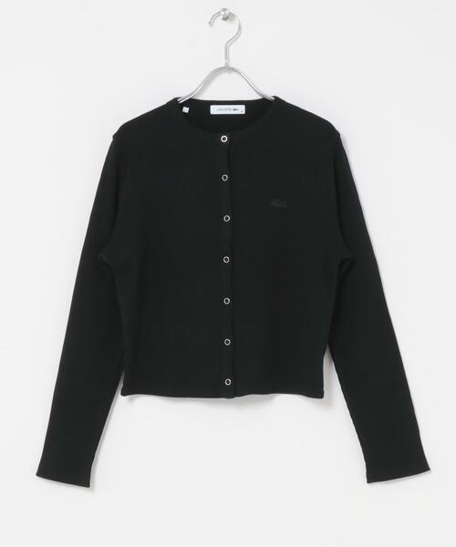 LACOSTE(ラコステ)の「LACOSTE リブジャージーカーディガン(カーディガン/ボレロ・レディース・ブラック/ネイビー/グレー・36)」の1枚目の写真