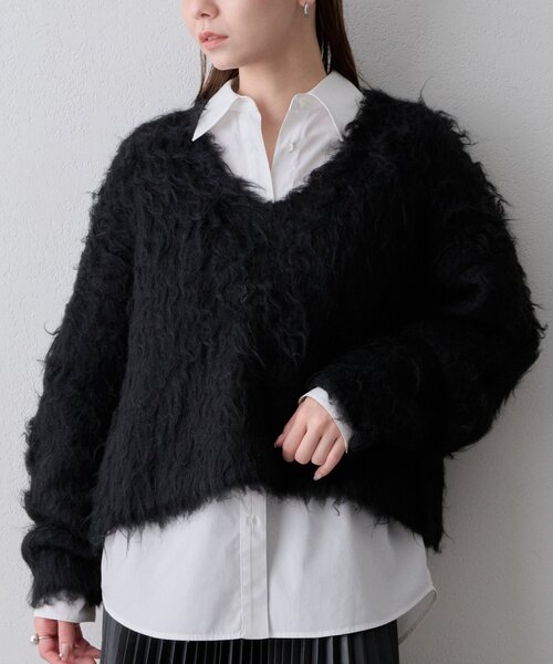 THE PAUSE(ザ ポーズ)の「〈WEB限定〉【THE PAUSE】シャギーVネックプルオーバー(ニット/セーター・レディース・グレー/パープル/ブラック・FREE)」の12枚目の写真