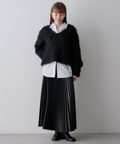 THE PAUSE(ザ ポーズ)の「〈WEB限定〉【THE PAUSE】シャギーVネックプルオーバー(ニット/セーター・レディース・グレー/パープル/ブラック・FREE)」の13枚目の写真