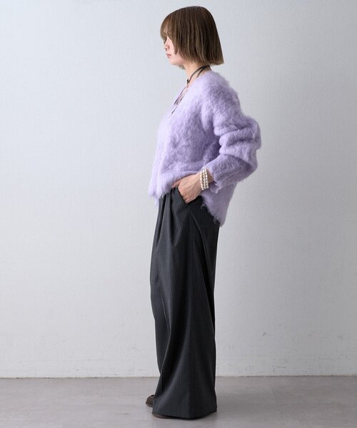 THE PAUSE(ザ ポーズ)の「〈WEB限定〉【THE PAUSE】シャギーVネックプルオーバー(ニット/セーター・レディース・グレー/パープル/ブラック・FREE)」の6枚目の写真