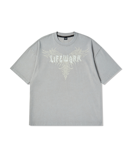 LIFE WORK(ライフワーク)の「ヴィンテージウィングフレーム半袖Tシャツ(Tシャツ/カットソー・メンズ・チャコールグレー/ライトグレー・LARGE/MEDIUM)」の1枚目の写真